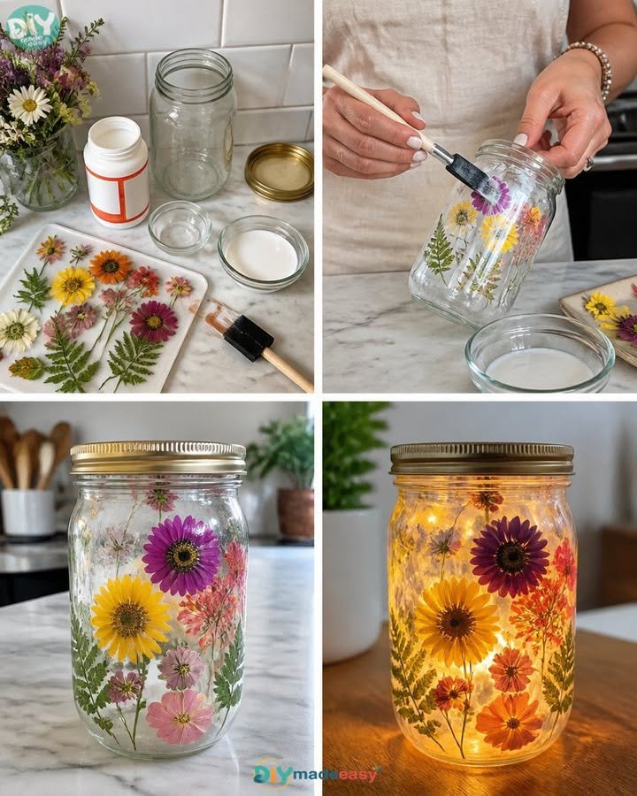 Getrocknete Blüten Kerzenhalter