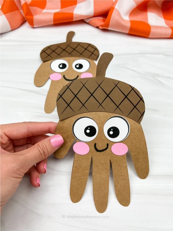 Handprint Acorn Craft For Kids [Free Template]