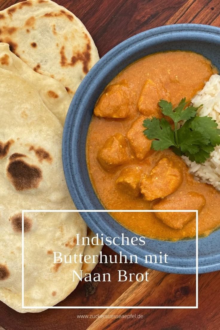 Indisches Butterhuhn mit Naan Brot