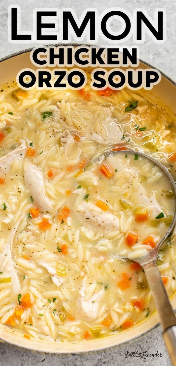 Lemon Chicken Orzo Soup