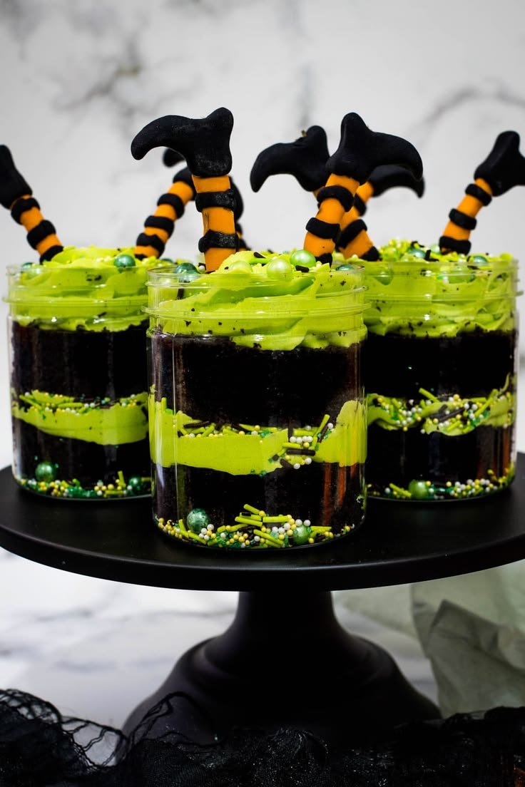 Witches Brew Halloween Cake Jars