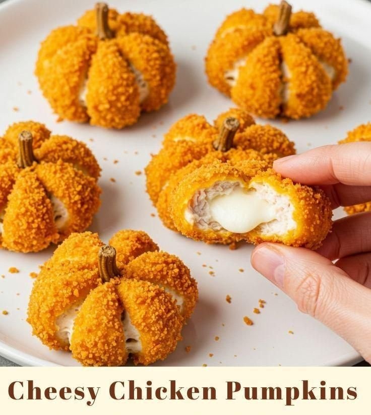 EASY RECIPE For Cheesy Chicken Pumpkins Recipe | Halloween Appetizer (Digital Download)
