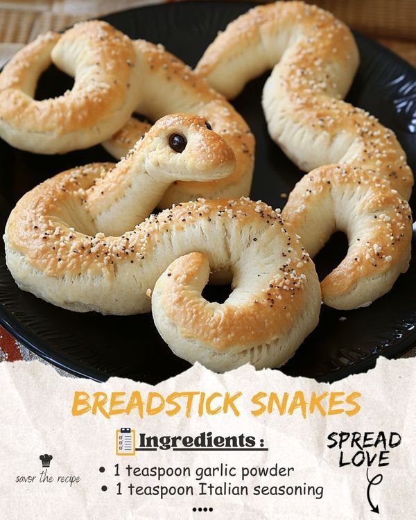 Spooky Breadstick Snakes