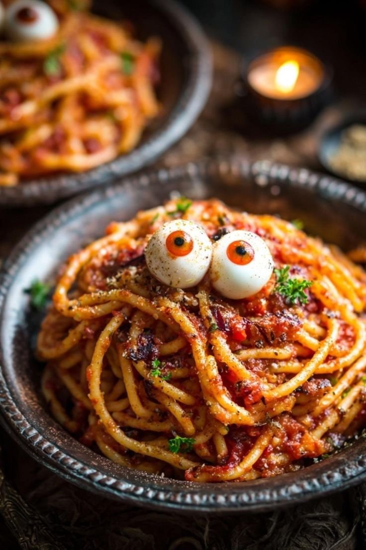 EASY RECIPE For Halloween Eyeball Spaghetti Recipe: Spooky Kids Dinner (PDF)