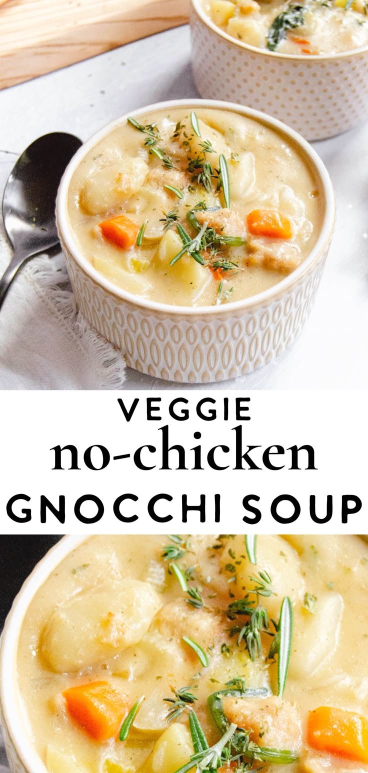 Creamy Vegan Chicken Gnocchi Soup | Thank You Berry Much