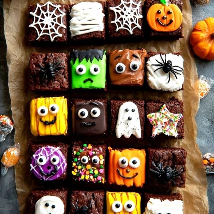 It's spooky time! Which Halloween bite is your favorite? Tell us below! 👻💀

#amoragrazingco #creepitreal #halloweeneat… | Brownie decorating ideas for halloween, Fall brownies decorated, Decorating brownies for fall