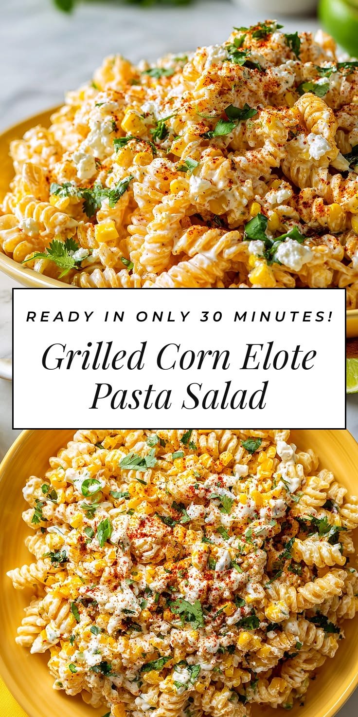Tasty Elote Pasta Salad with Greek Yogurt - Moana's Kitchen