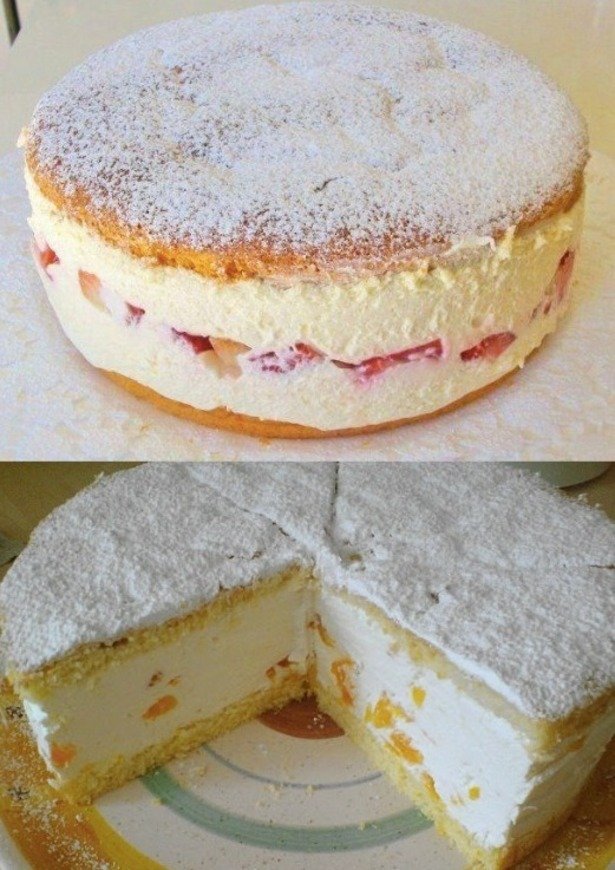 Käsesahne Torte mit 300 g Sahne und 550 g Erdbeeren - Kochen Mit Uns