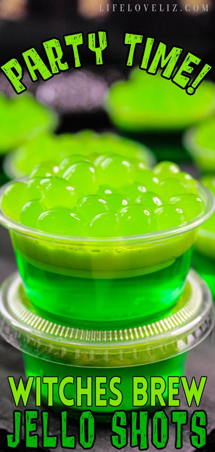 Witches Brew Jello Shots Recipe - Life Love Liz | Hocus pocus jello shots, Halloween jello shots, Halloween party drinks