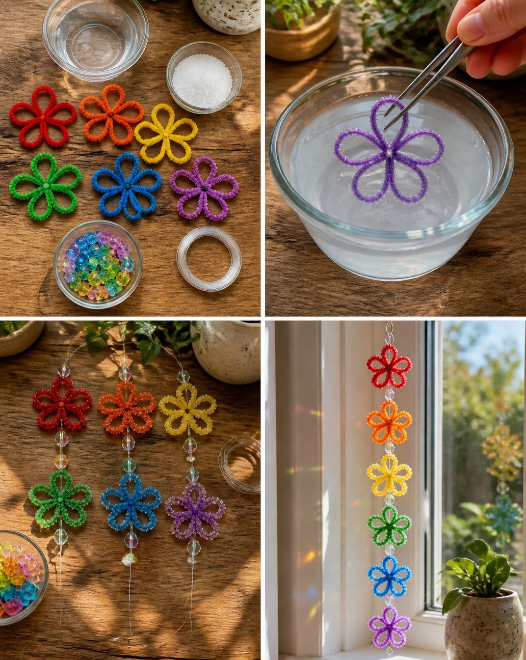 Crystal Rainbow Flower Suncatcher Chain 3 Crystal Rainbow Flower Suncatcher Chain