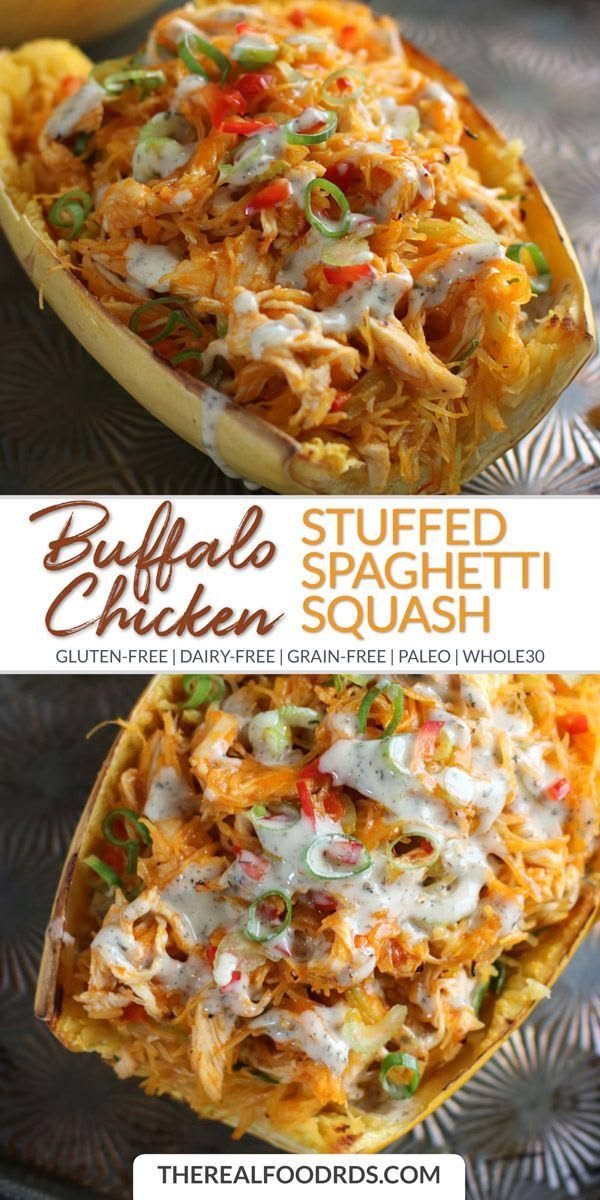Buffalo Chicken-Stuffed Squash