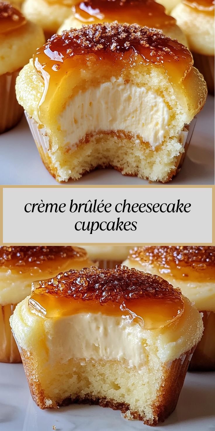Vanilla Bean Crème Brûlée Cheesecake Cupcakes