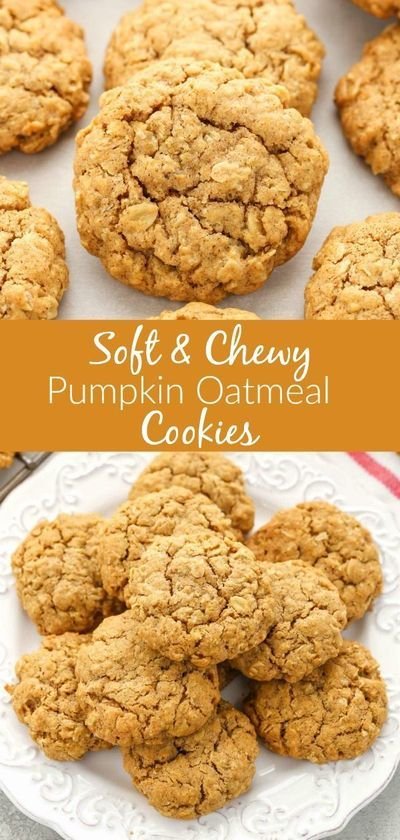 Soft and Chewy Pumpkin Oatmeal Cookies