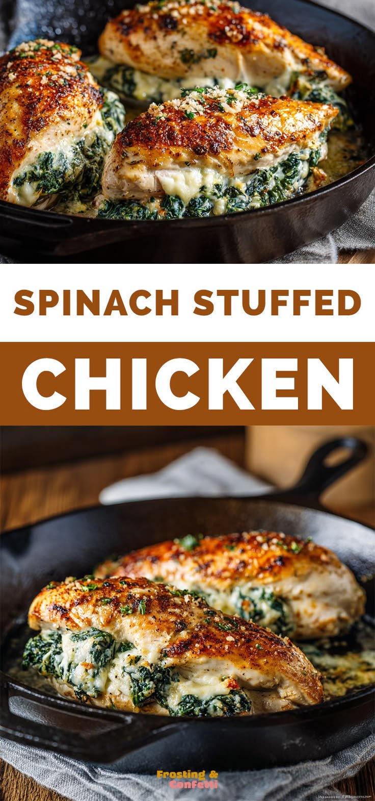 Cheesy Spinach Stuffed Chicken