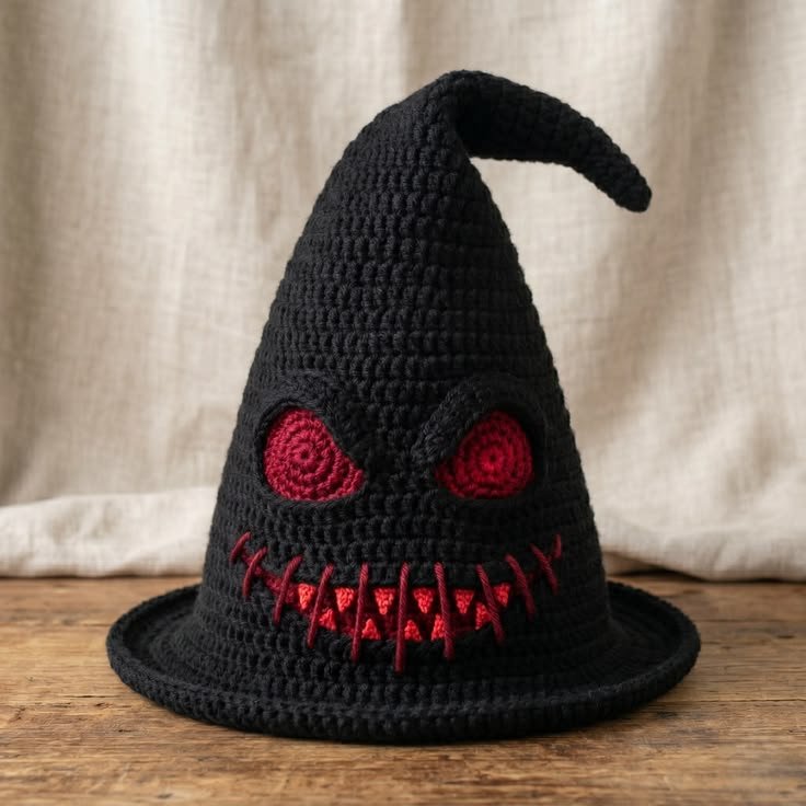 Black Monster Witch Hat Crochet Pattern