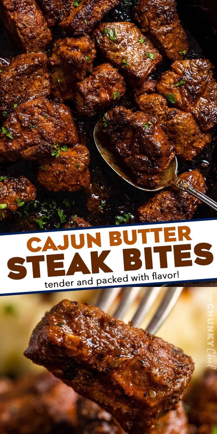 Cajun Garlic Butter Steak Bites Recipe | Seared steak recipes, Dinner recipes veggies, Dinners for couples