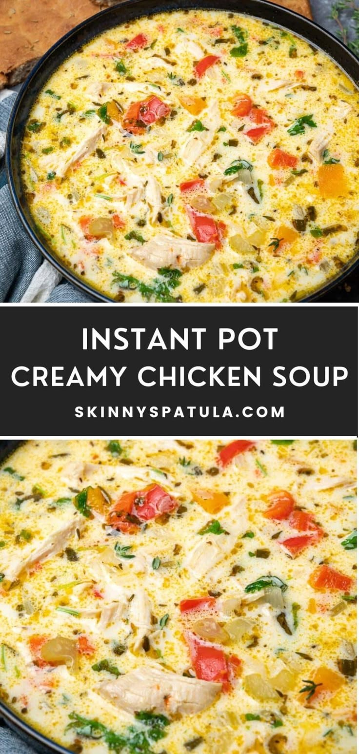 Instant Pot Creamy Chicken Soup – Skinny Spatula