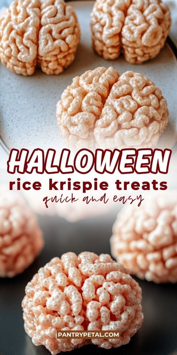 Marshmallow Rice Krispies Brains Halloween Recipe