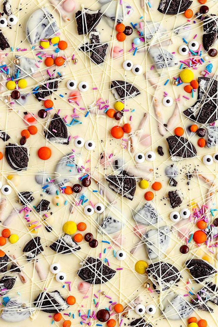 Halloween White Chocolate Candy Bark