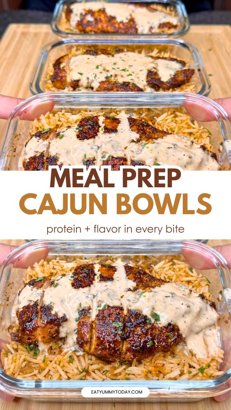 High Protein Creamy Cajun Chicken & Rice