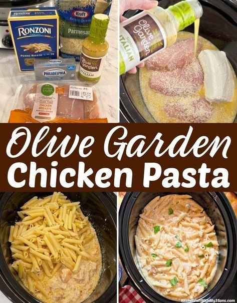 Slow Cooker Olive Garden Chicken Pasta | Olive garden crockpot recipes, Olive garden crockpot pasta, Slow cooker meals
