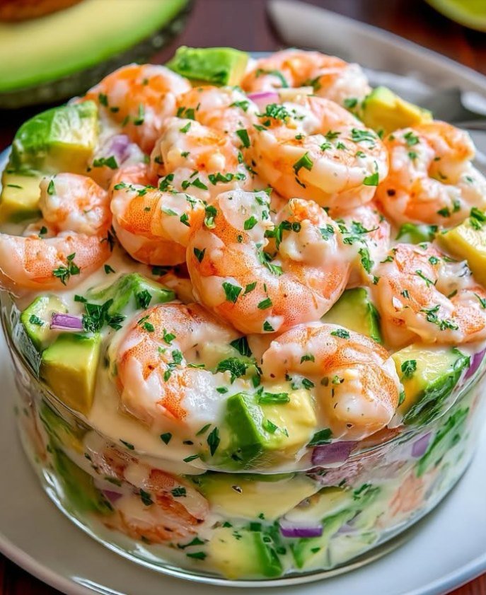 Salad of Shrimp and Creamy Avocado