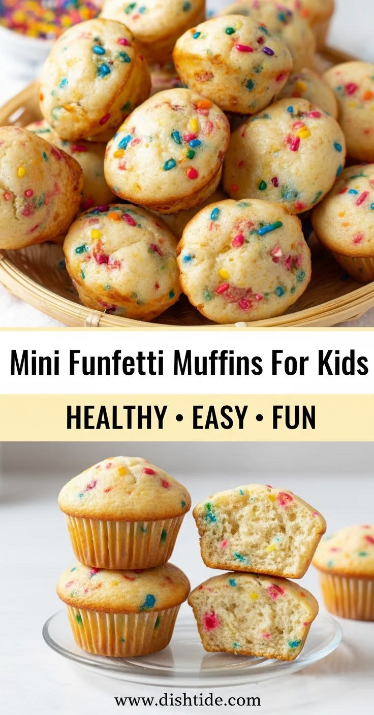 Mini Funfetti Muffins For Kids - Healthy Snack Idea