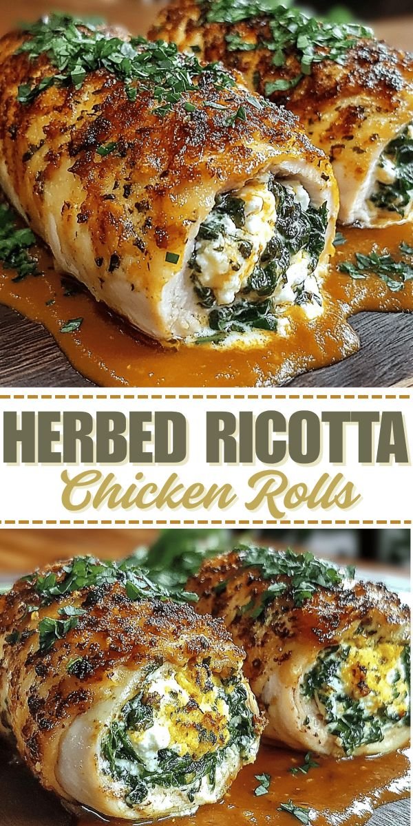 The Best Herbed Ricotta Stuffed Chicken Rolls