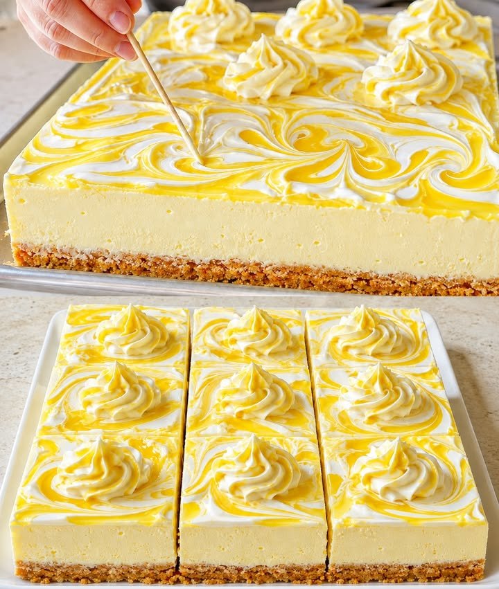 Zitronen Käsekuchen mit Frischkäse ohne Backen