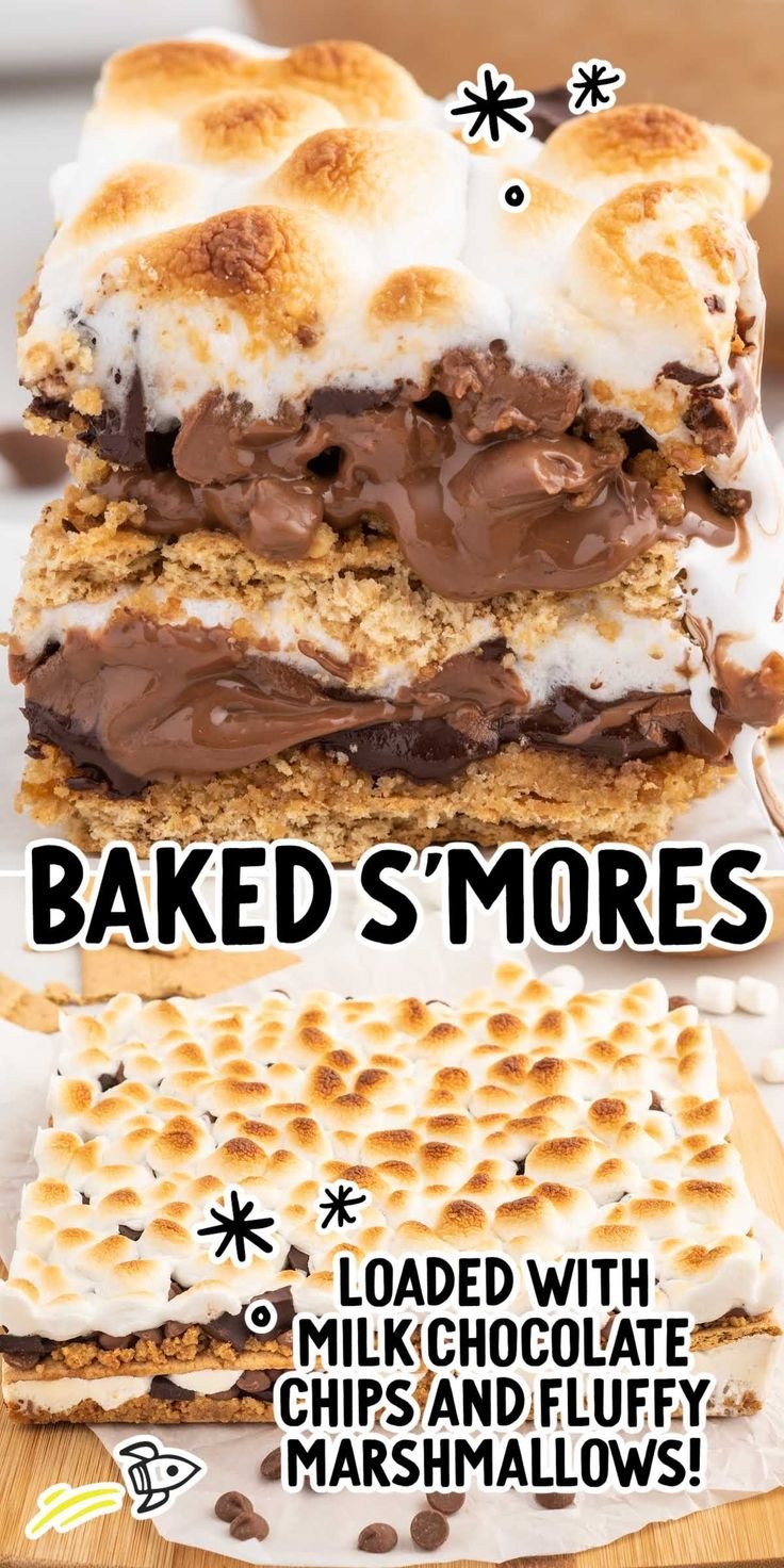Baked S'mores Recipe | Baking s'mores, Baked s'mores dessert, S'mores recipes