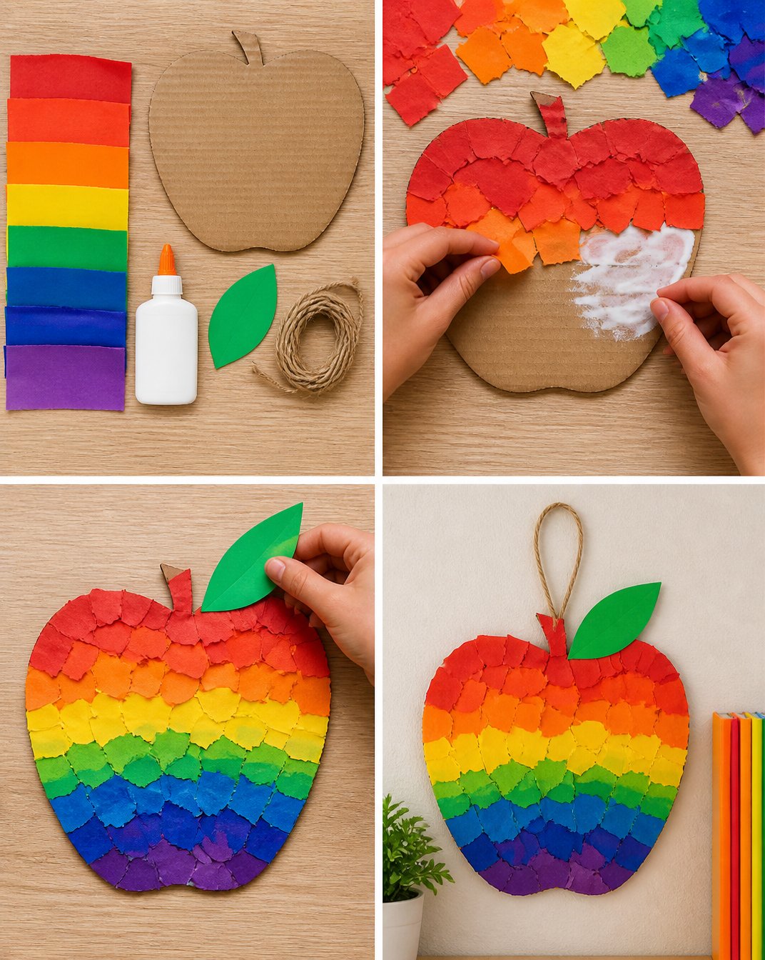 Back-to-School Rainbow Apple Mosaic