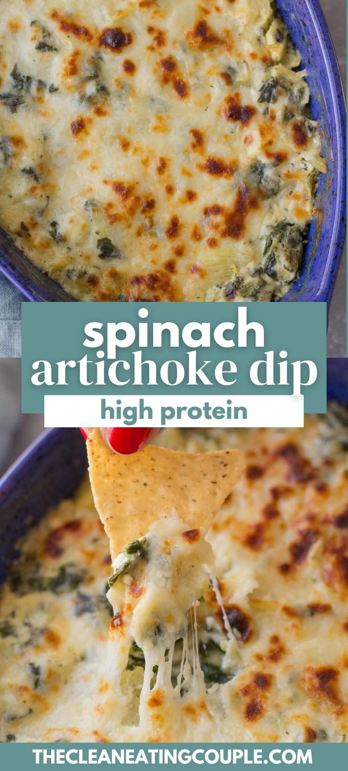 High Protein Spinach Artichoke Dip
