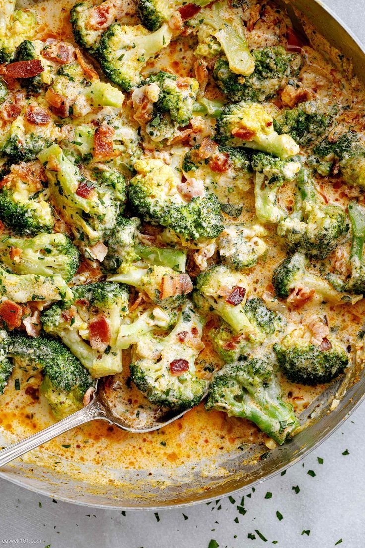 Creamy Garlic Parmesan Broccoli Recipe with Bacon – Creamy Broccoli Recipe