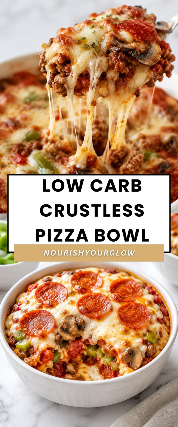 Low Carb Crustless Pizza Bowl