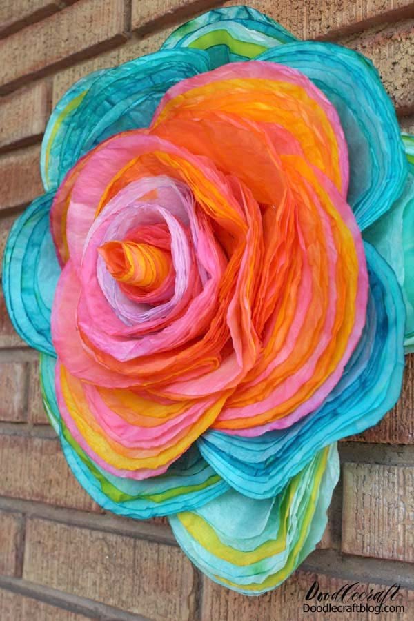 How to Make Giant Coffee Filter Flowers Hand Dyed DIY
