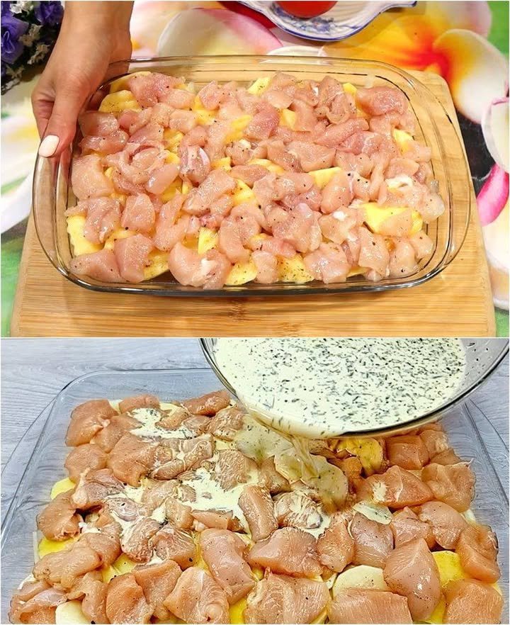 Hähnchen Kartoffel Gratin