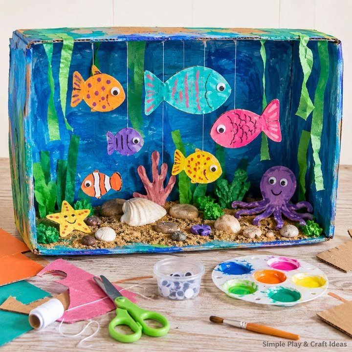 Cardboard Box Aquarium