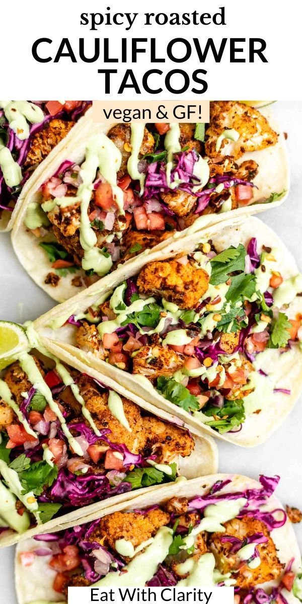 Cauliflower Tacos with Cilantro Lime Crema | Eat With Clarity