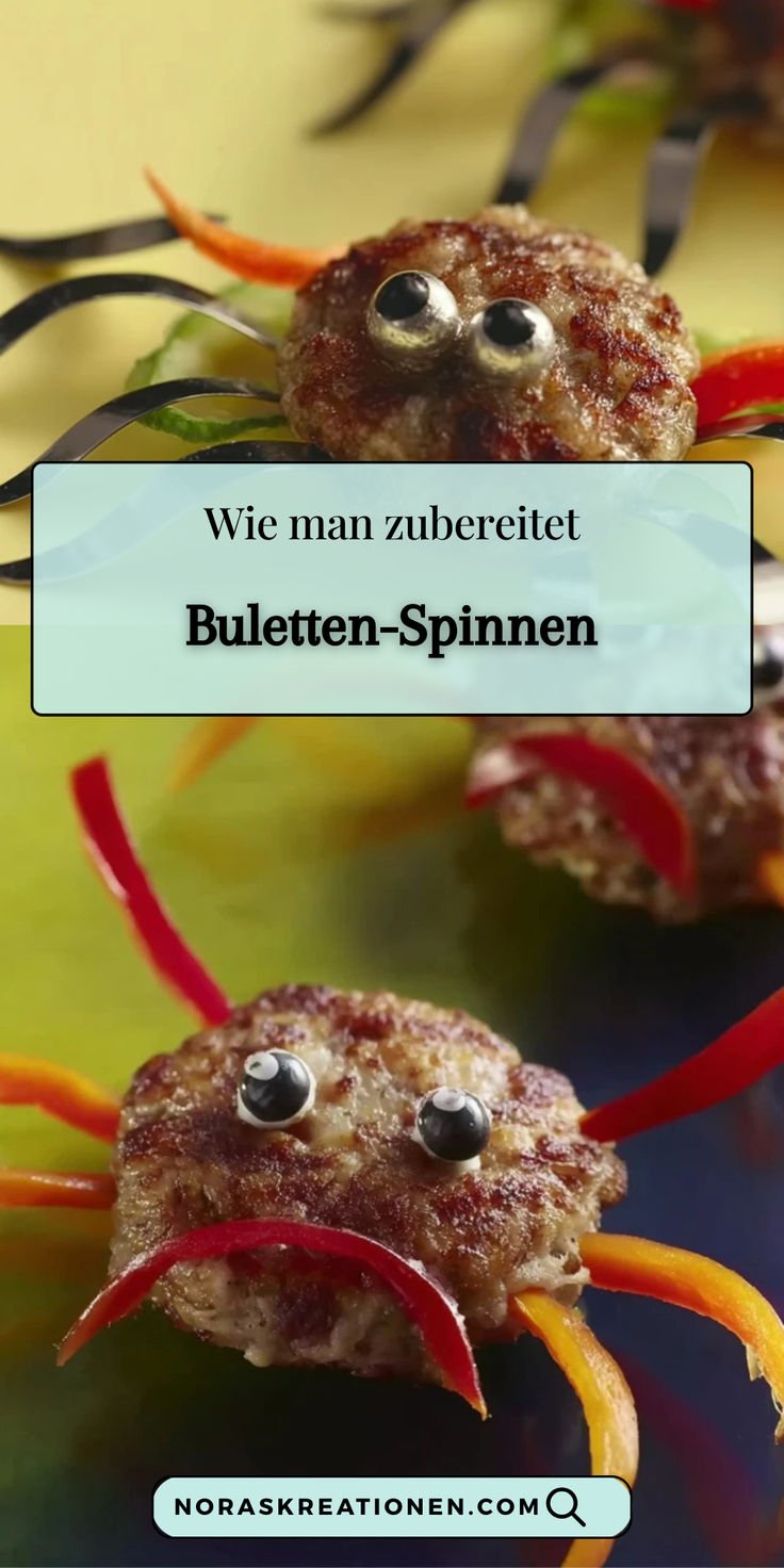 Halloween-Snack: Buletten-Spinnen mit gesundem Rinderhackfleisch