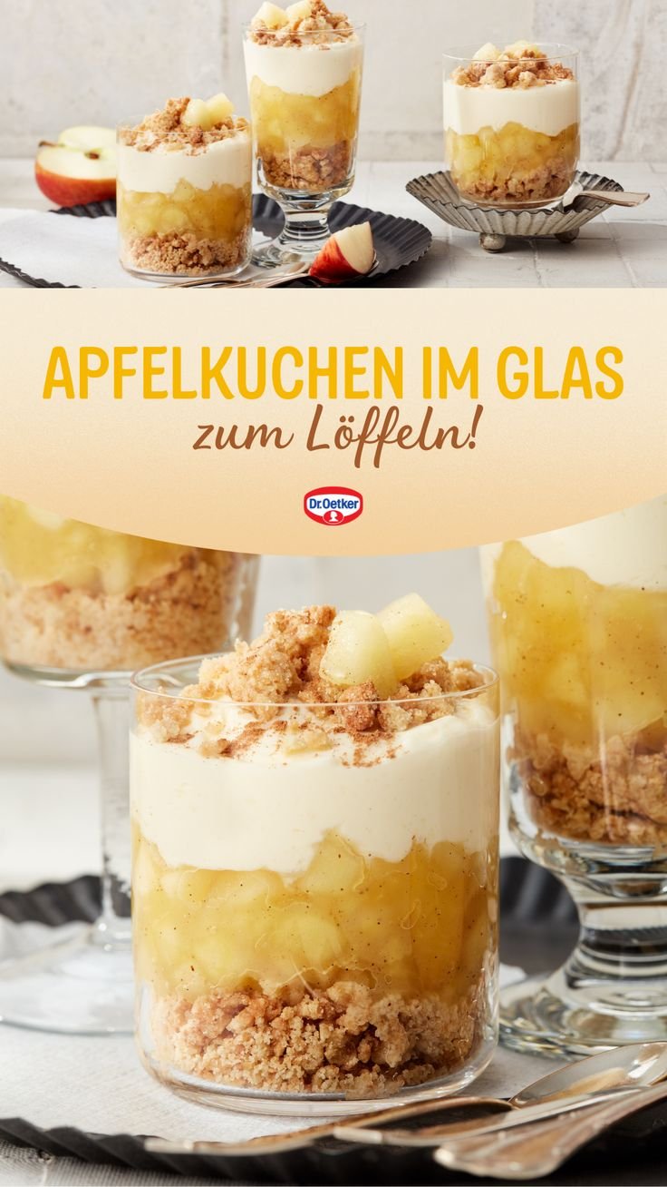 Apfelkuchen im Glas zum Löffeln I Beste Apfel Rezepte 2024