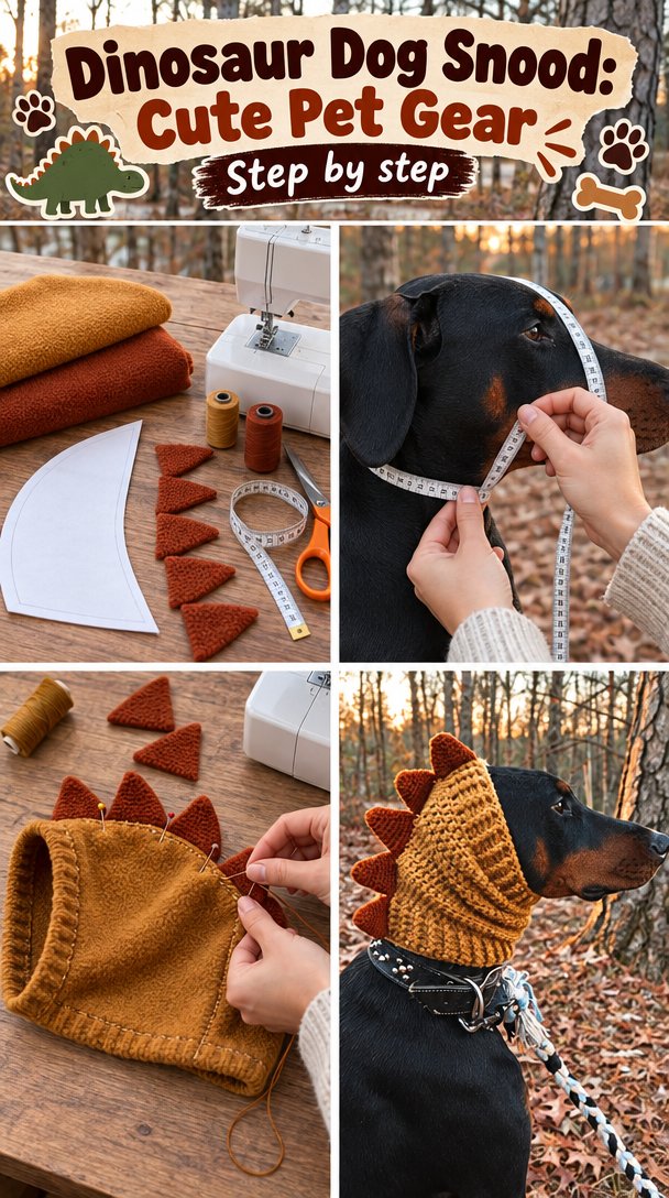 Dinosaur Dog Snood: Cute Pet Gear