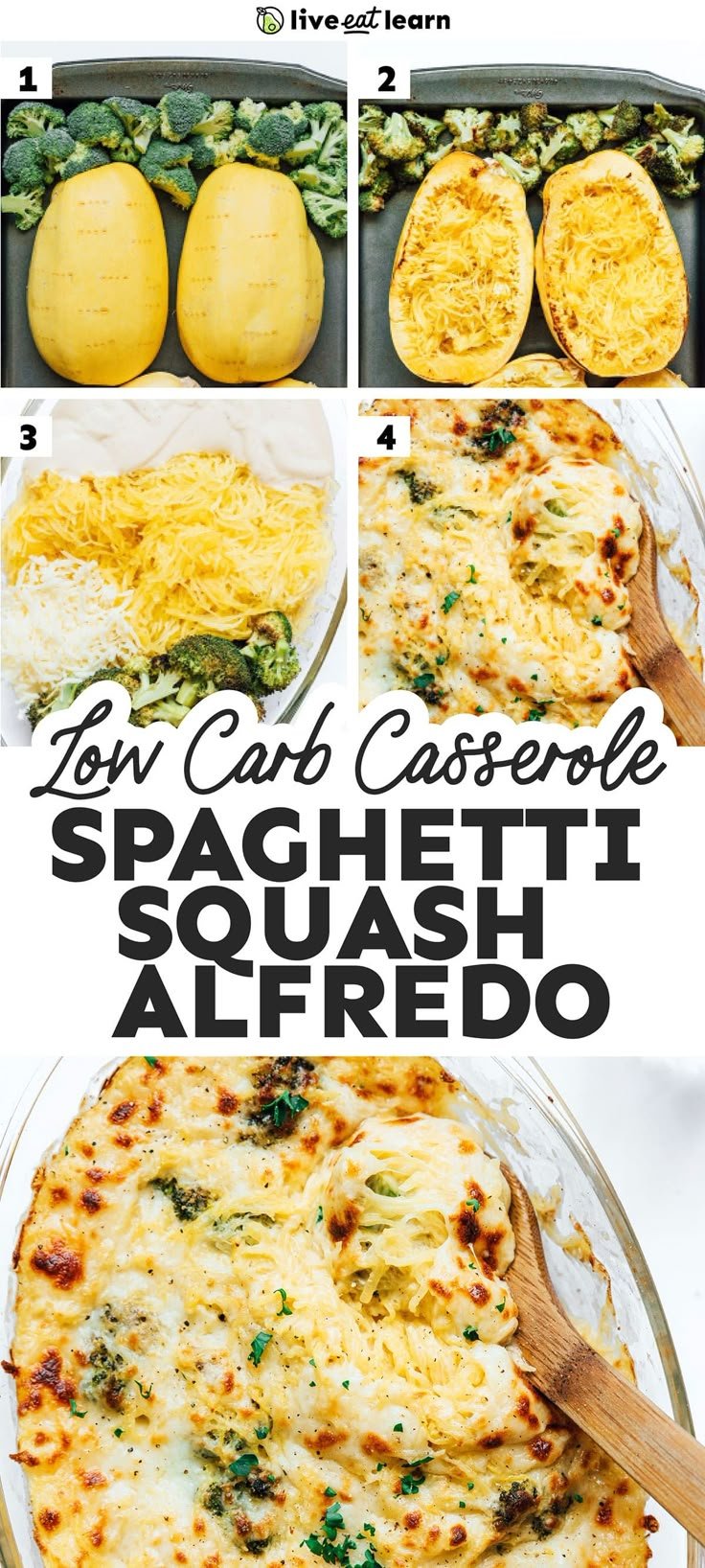 5-Ingredient Spaghetti Squash Alfredo Casserole Recipe | Spaghetti squash alfredo recipe, Spaghetti squash fettuccine alfredo, Spaghetti squash recipes for kids