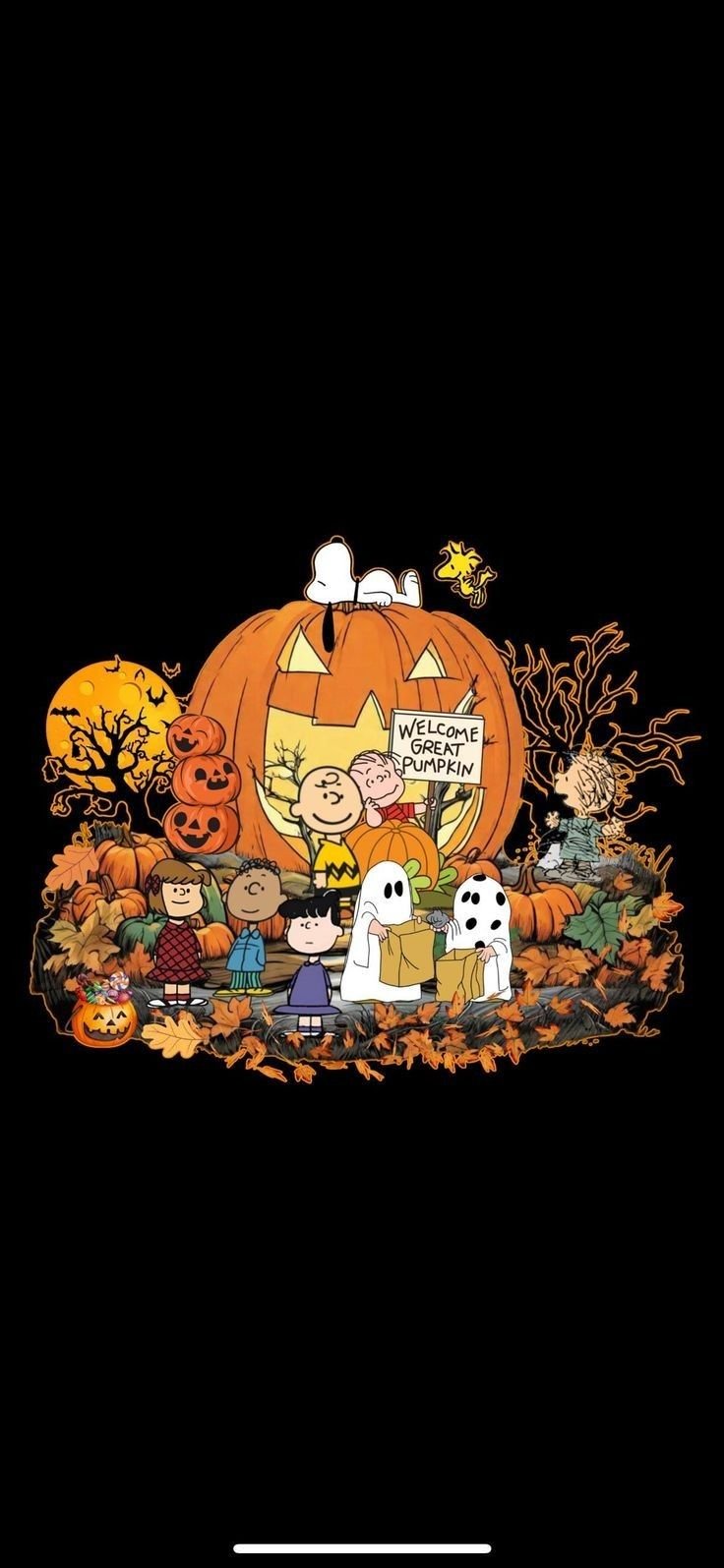 Halloween peanuts | Charlie brown halloween wallpapers, Halloween wallpaper iphone backgrounds, Halloween wallpaper cute