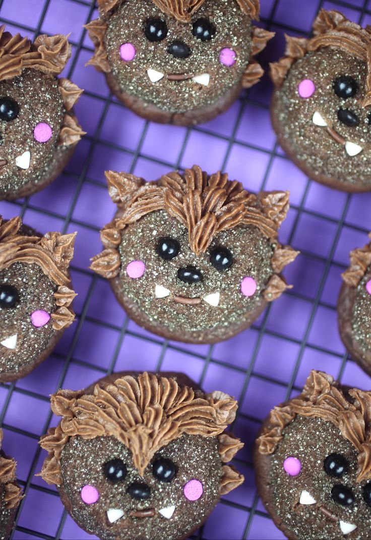 Werewolf Cookies | Halloween Recipe | Halloween werewolf cake, Werewolf cupcakes, Werewolf cake ideas