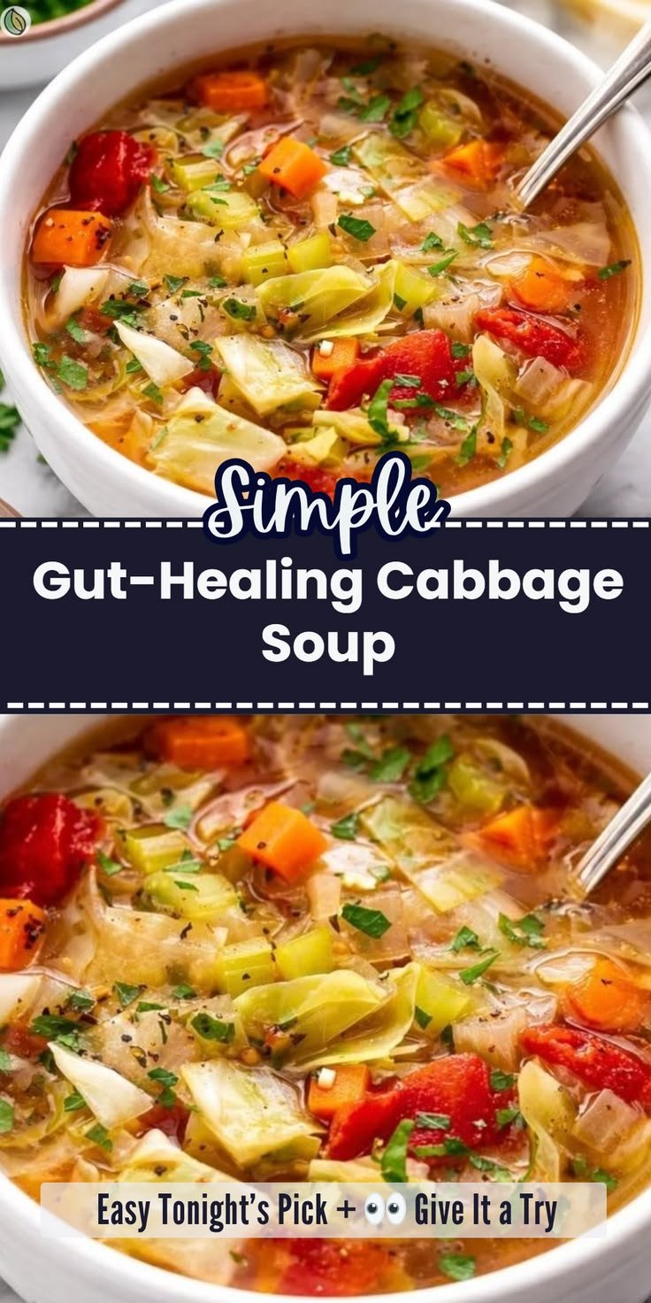 Gut-Healing Cabbage Soup with a fresh twist of ginger and turmeric