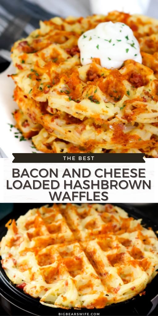 Bacon and Cheese Loaded Hashbrown Waffles