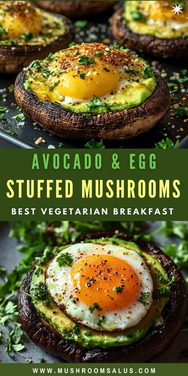 Avocado & Egg Stuffed Portobello Mushrooms