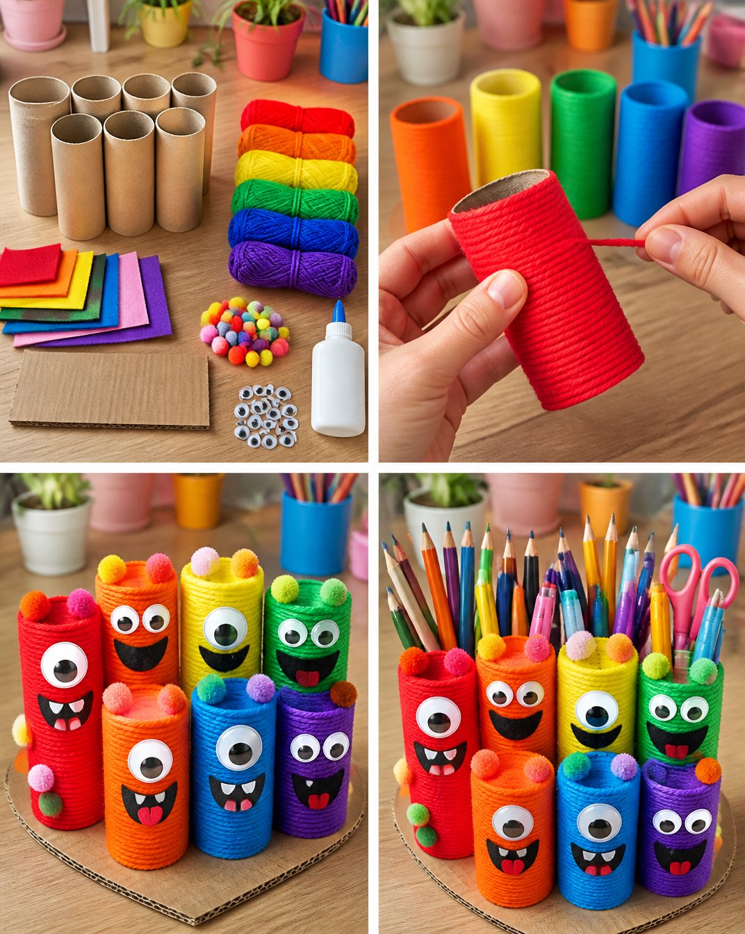 Rainbow Monster Pencil Cup for Garden Decor 22 Rainbow Monster Pencil Cup Garden