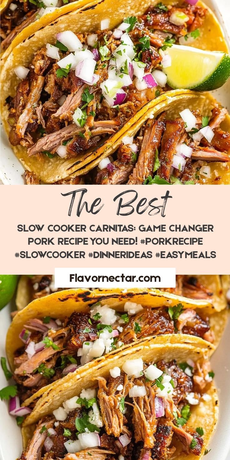 Slow Cooker Carnitas: Game Changer Pork Recipe You Need! #PorkRecipe #SlowCooker #DinnerIdeas