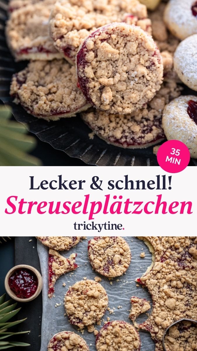 Leckere Streuselplätzchen mit Marmeladenfüllung